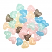 Perles coeur pour enfant pastel 1,7 cm 40 g