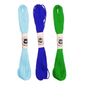 Echeveaux de coton pour bracelet brésilien Vert et bleu