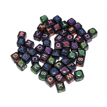 1816 - 3700443518168 - MegaCrea DIY - Perles pour enfant lettres carrées 0,6 cm 13g