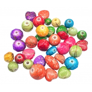 1821 - 3700443518212 - MegaCrea DIY - Perles pour enfant opaques assorties 0,7 à 1,7 cm 13g