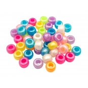 Perles pour enfant Gros trous irisées 9mm 13g