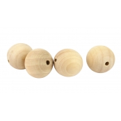 Perles en bois 2,5 cm 7 pièces