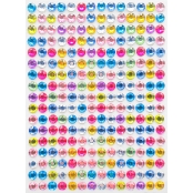 Stickers strass ronds multicolores 0,6 cm 240 pièces