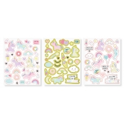 Gommettes licornes phosporescent et holographique 89 pièces