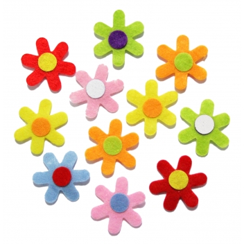 1853 - 3700443518533 - MegaCrea DIY - Stickers fleurs feutrine 3 cm 15 pièces