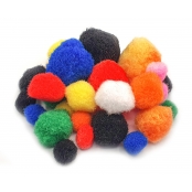 Pompons multicolores 1,5 à 3,5 cm 25 pièces