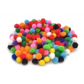 Mini pompons assortis 0,8 cm 100 pièces
