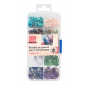 Perles en pierre semi-précieuses 8 couleurs avec élastique 8x14g