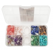 Perles en pierre semi-précieuses 8 couleurs avec élastique 8x14g