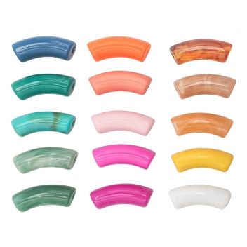 3321 - 3700443533215 - MegaCrea DIY - Perles pour enfant Tube incurvé 3,5 x 1,1 cm 18 pièces - 2