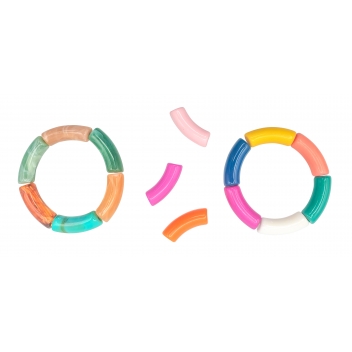 3321 - 3700443533215 - MegaCrea DIY - Perles pour enfant Tube incurvé 3,5 x 1,1 cm 18 pièces