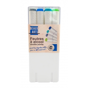 5143 - 3700443551431 - MegaCrea DIY - Feutres à alcool Double pointe Tons bleu/vert 12 pièces - 4