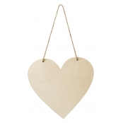 Coeur à suspendre et à décorer en bois 20 x 20 cm