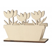 Porte-courrier tulipes en bois à monter et décorer 14 x 10 cm 3 pièces
