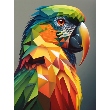8373 - 3700443583739 - MegaCrea DIY - Peinture au numéro Perroquet 30 x 40 cm