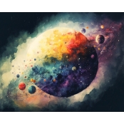 Peinture au numéro Planètes 40 x 50 cm