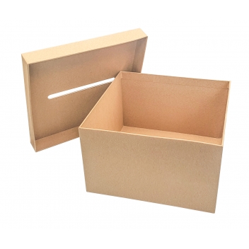 8849 - 3700443588499 - MegaCrea DIY - Urne carrée kraft 24,5 x 24,5 x 15 cm