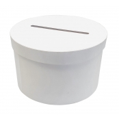 Urne ronde carton blanc 24,5 x 24,5 x 15 cm