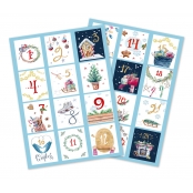 Gommettes calendrier de l\'Avent vintage 4,2 x 4,8 cm 24 pièces