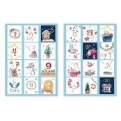 Gommettes calendrier de l\'Avent vintage 4,2 x 4,8 cm 24 pièces