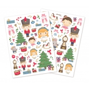 Gommettes de Noël Famille casse noisette 0,4 à 7,7 cm 118 pièces