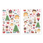 Gommettes de Noël Famille casse noisette 0,4 à 7,7 cm 118 pièces