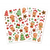 Gommettes de Noël Famille pain d\'épices 0,6 à 9 cm 93 pièces