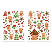 Gommettes de Noël Famille pain d\'épices 0,6 à 9 cm 93 pièces