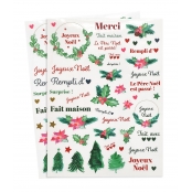 Gommettes transparentes Noël traditionnel 98 pièces