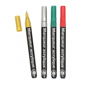 Marqueurs fins peinture acrylique couleurs Noël 0,8 mm 4 pièces
