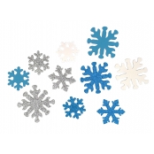 Sticker de Noël Flocons de neige mousse adhésif 2,5 à 4,5 cm 60 pièces