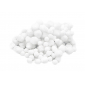 Pompons blancs Assortiment de 3 tailles 200 pièces