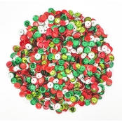 Sequins de Noël rouge vert blanc 0,6 cm 100 g