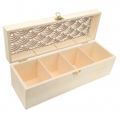 Boite à thé en bois Style Japonais 4 compartiments 30 x 10 x 10 cm