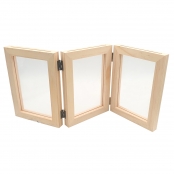 Cadre triptyque double face en bois 33,5 x 15 x 1,5 cm