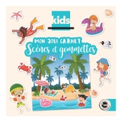 Carnet de gommettes avec scène Les Vacances, 21 x 21 cm