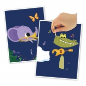 Kit cartes à gratter Animaux musiciens 15 x 20 cm 2 pièces