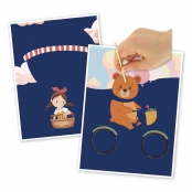 Kit cartes à gratter La petite fille et l\'ourson 15 x 20 cm 2 pièces