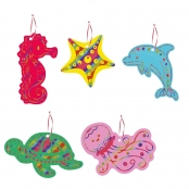 Kit formes à gratter Animaux marins 5 pièces