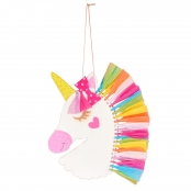 Kit suspension licorne bois et raphia 20 x 23 cm