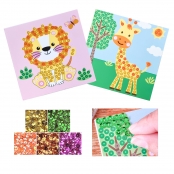 Kit tableaux sequins lion et girafe 15 cm