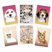 Kit tableaux stickers au numéro A4 chien et chat 2 pièces