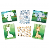 Kit tableaux stickers au numéro A5 éléphant et girafe 2 pièces