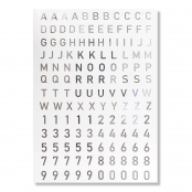 Stickers chiffres et alphabet transparents argentés 137 pièces