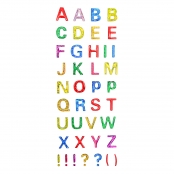Stickers époxy pailletés alphabet et symboles 40 pièces