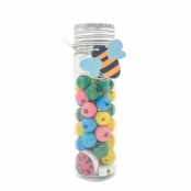 Tube perles en bois Abeille 0,9 à 1,6 cm 15 g