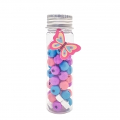 Tube perles en bois Papillon 0,9 à 1,7 cm 15 g