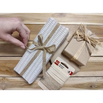 3698 - 3700443536988 - MegaCrea DIY - Ruban de jute beige et naturel 1 cm 2 pièces