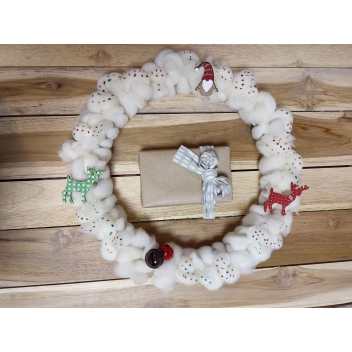 2081 - 3700443520819 - MegaCrea DIY - Kit couronne de Noël en laine 25 cm - 2