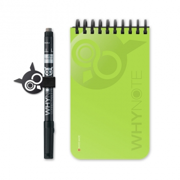 WNPBOK05 - 3700982218444 - WhyNote - Carnet effaçable réutilisable Pocket Vert + stylo - 2